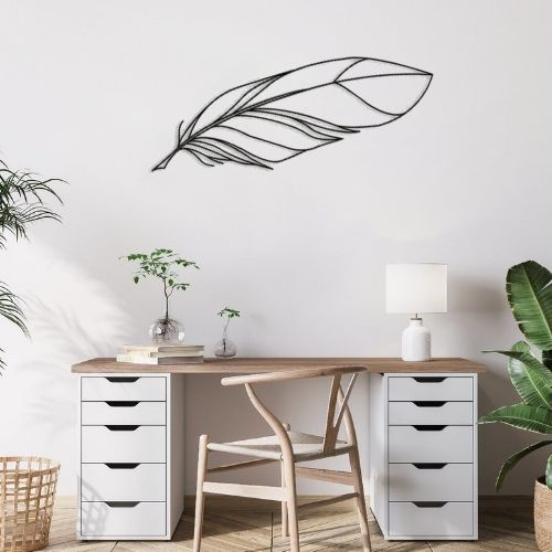 Décor Murale Plume noir